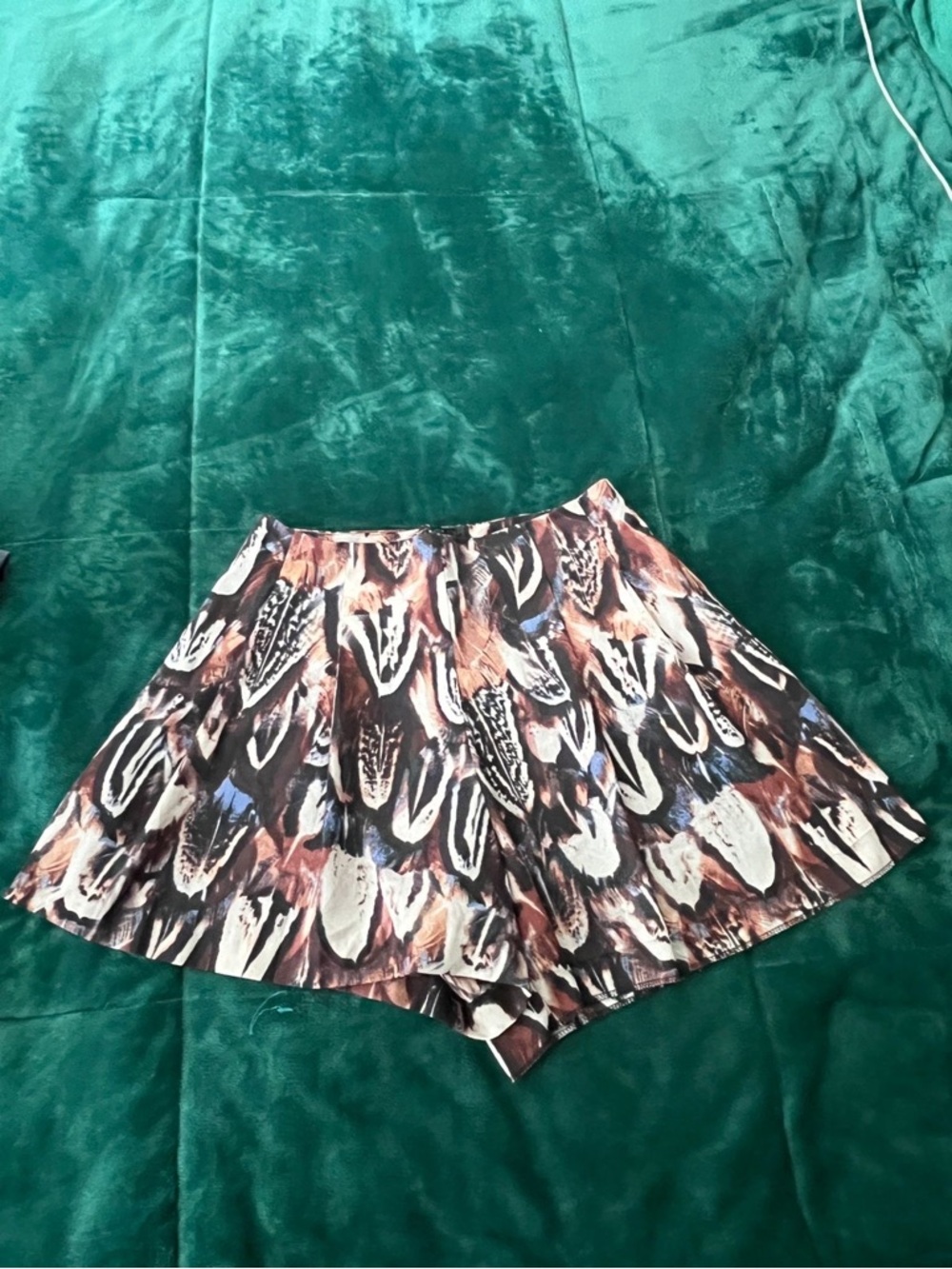 bebe Brown Multi Printed Flared Skort